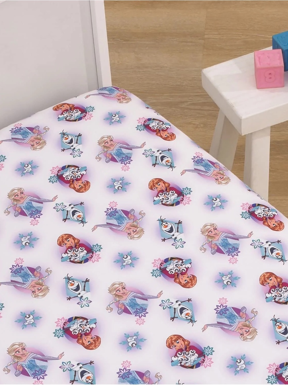 Toddler Fitted Crib Sheets Set of 2 Frozen White Satin